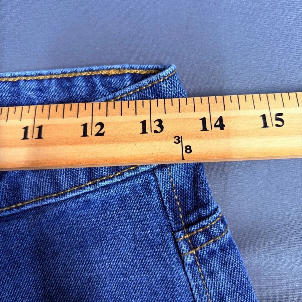 Justice Barrel Jeans Wide Leg Loose Fit Girls 12 Blue Denim Preowned Excellent
